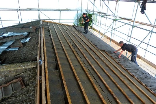 Stripping the pitched roof