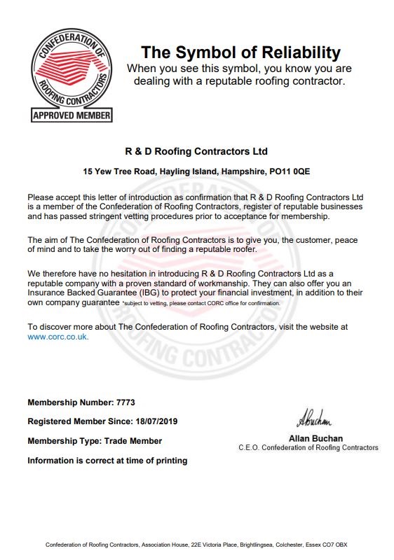 Introduction letter of membership to CORC