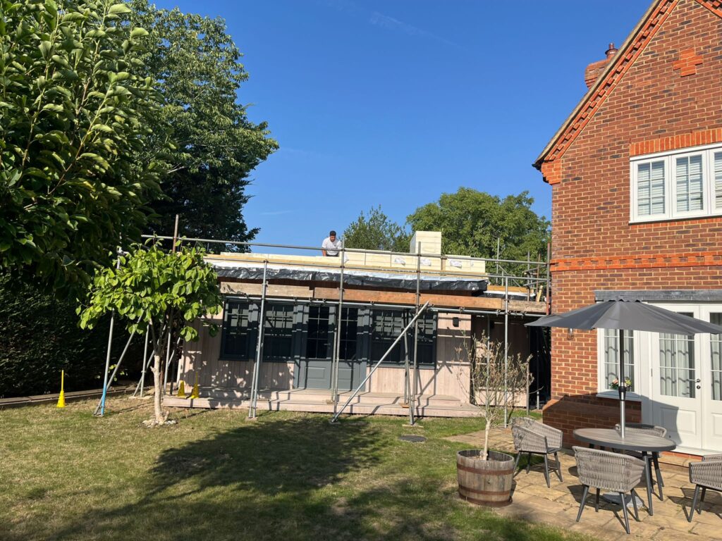 Single ply flat roof at Thames Ditton